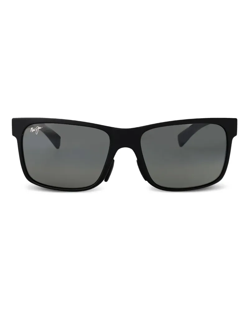 Maui Jim Ho'opili Sonnenbrille mit eckigem Gestell - Schwarz Schwarz