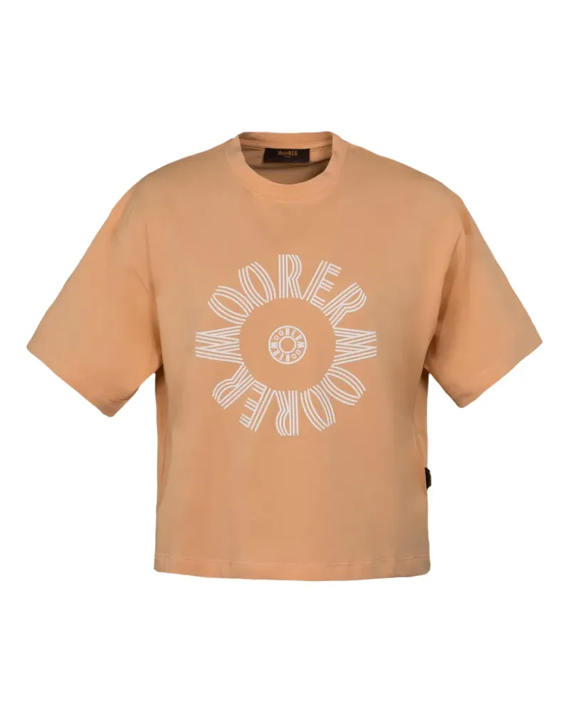 MOORER Suri crew-neck T-shirt - Orange Orange