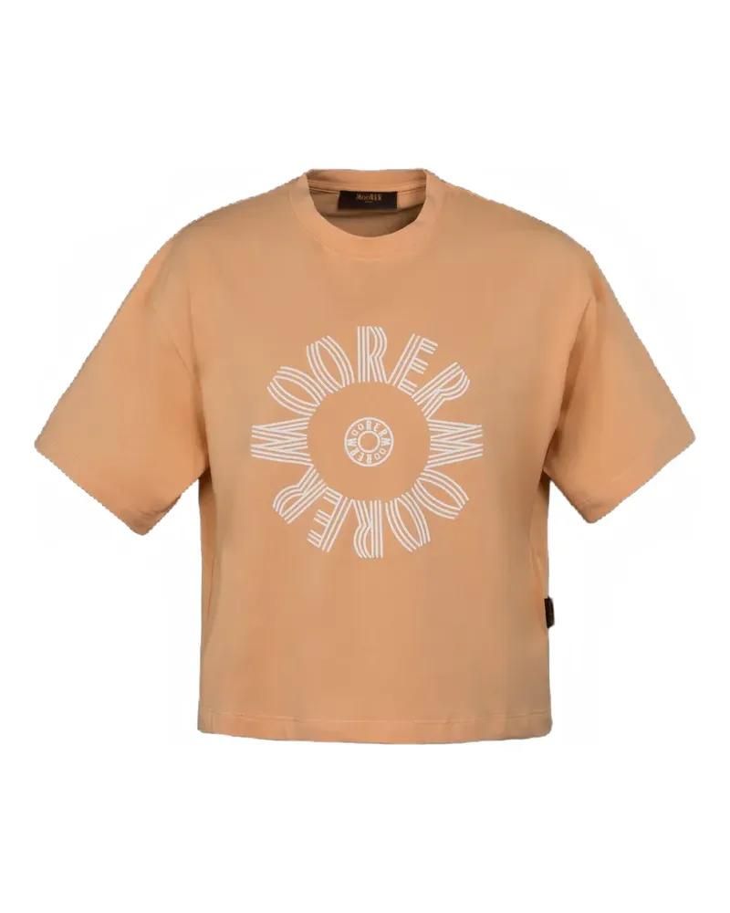 MOORER Suri crew-neck T-shirt - Orange Orange