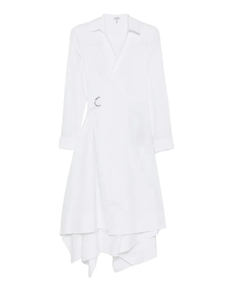 Loewe Midikleid mit V-Ausschnitt - Weiß Weiß