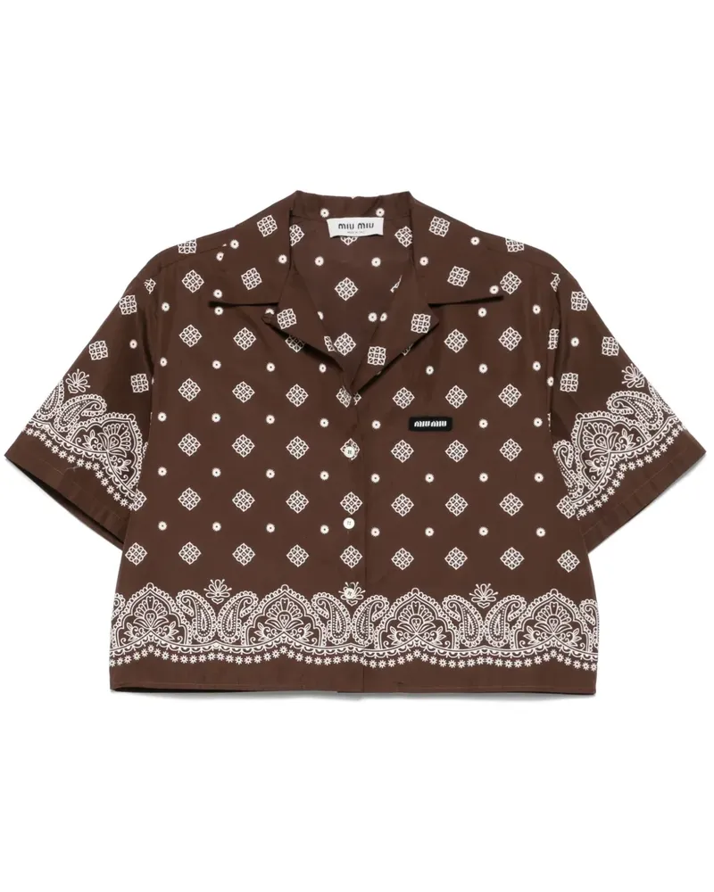 Miu Miu Hemd mit Bandana-Print - Braun Braun