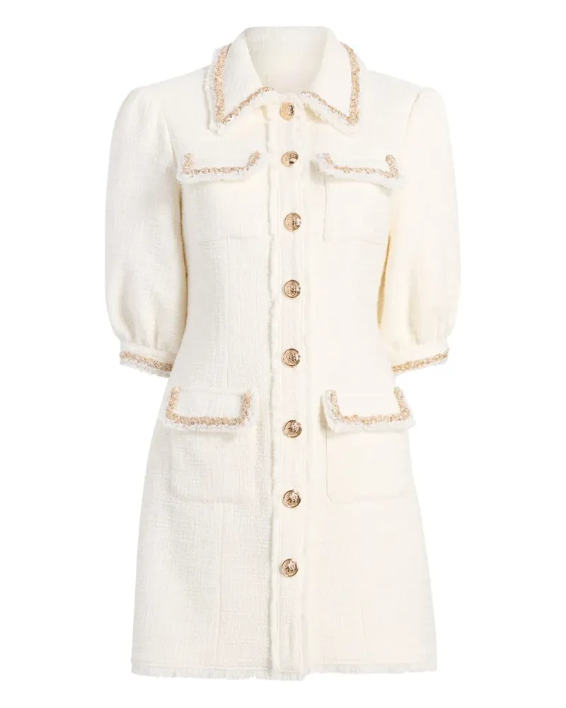 Cinq à Sept Geknöpftes Kleid mit Flechtdetail - Weiß Weiß