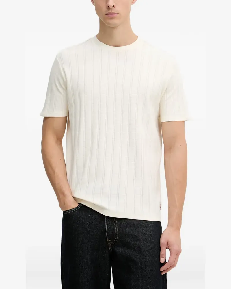 Guess ribbed-knit T-shirt - Nude Nude