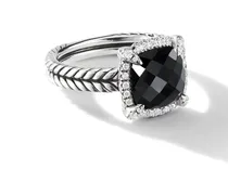 Chatelaine Ring mit Onyx und Diamanten