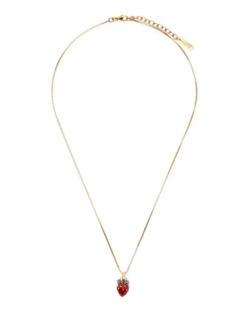 Saint Laurent Halskette mit Erdbeer-Anhänger - Gold Gold