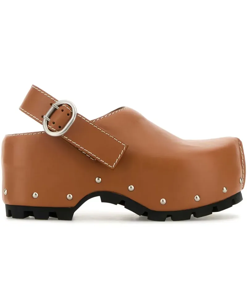 Jil Sander Clogs aus Leder 90mm - Braun Braun