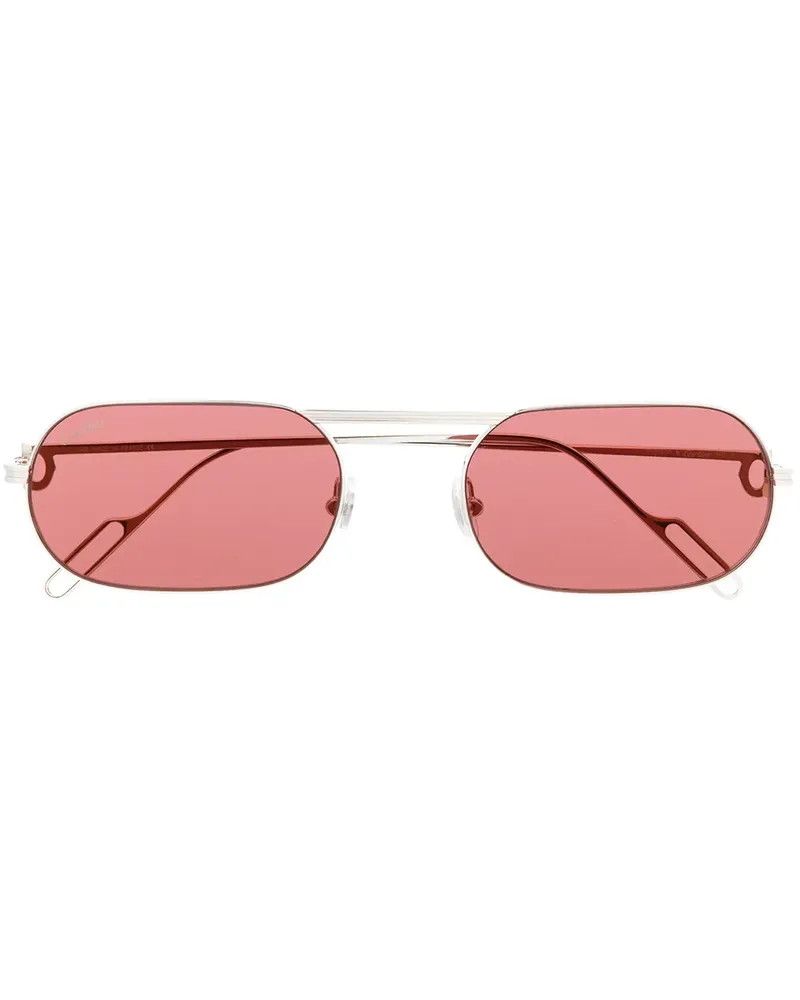 Cartier Sonnenbrille mit eckigem Gestell - Silber Silber