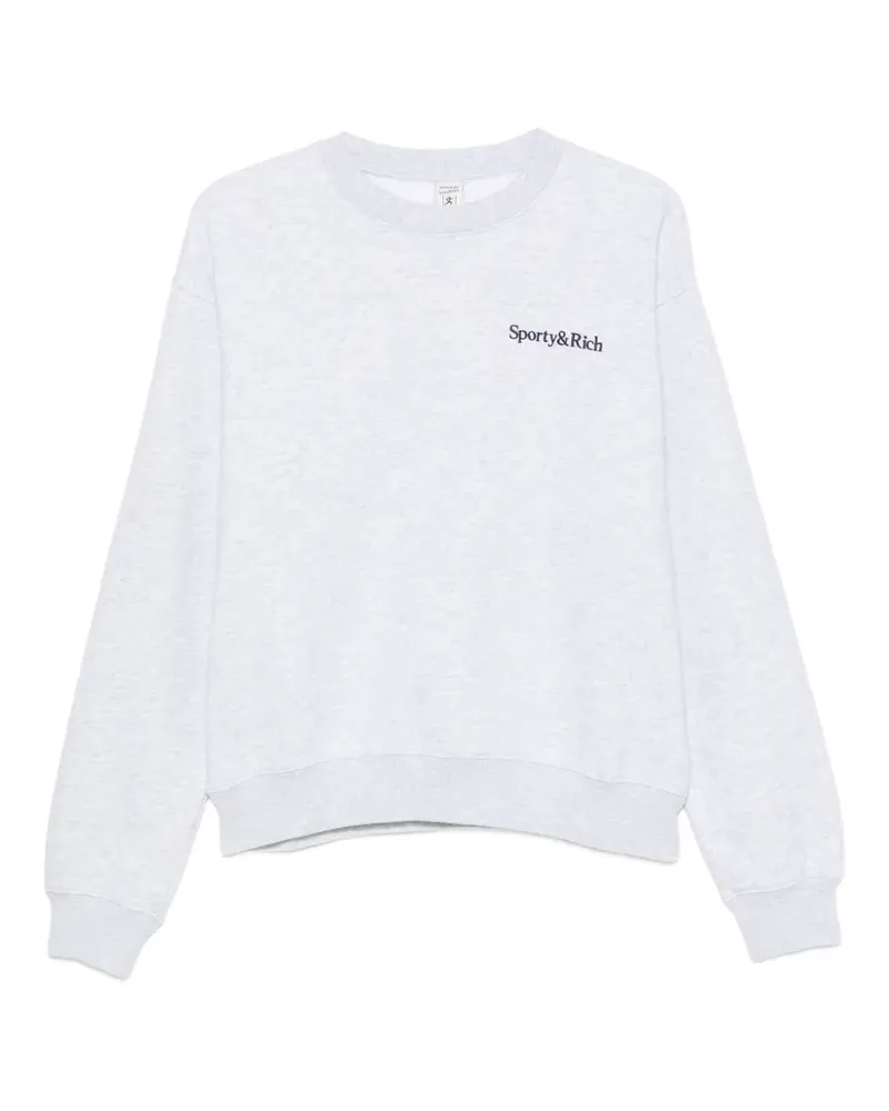 SPORTY & RICH Pullover mit Logo-Stickerei - Grau Grau