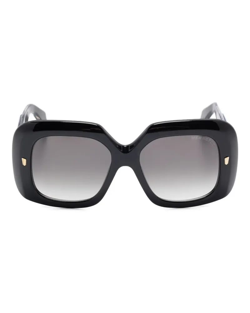 Cutler and Gross Sonnenbrille mit eckigem Gestell - Schwarz Schwarz