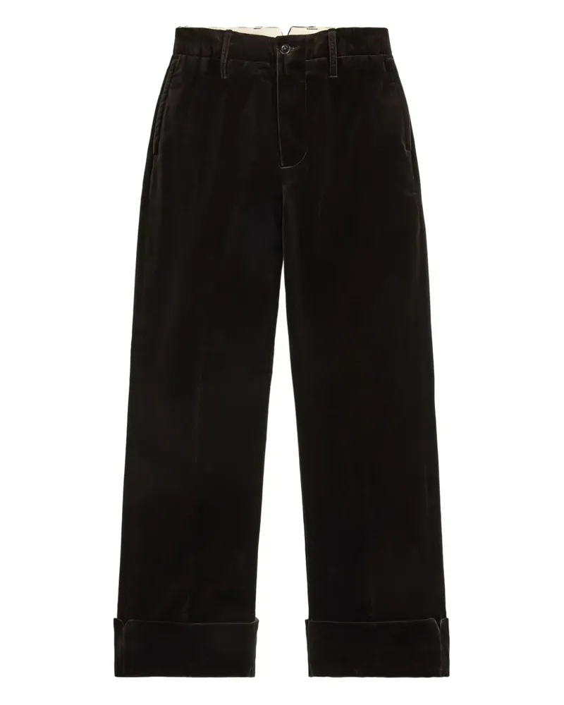 Ralph Lauren Samthose mit umgeschlagenem Saum - Braun Braun