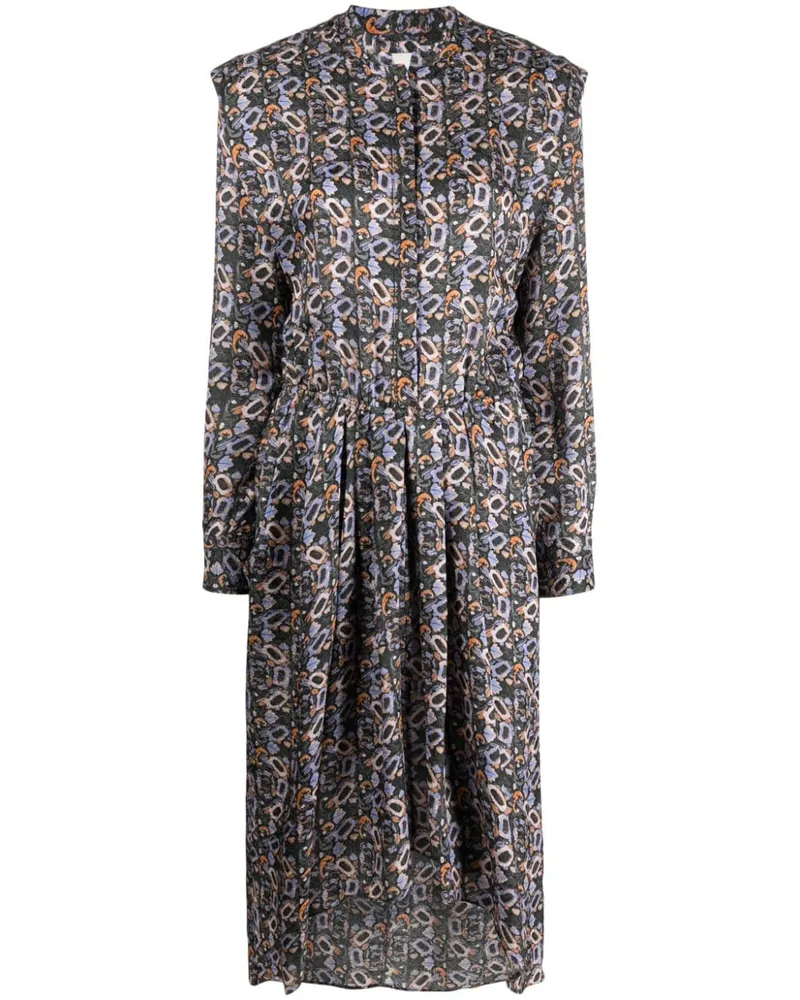 Isabel Marant Lokeya Midikleid mit Blumen-Print - Schwarz Schwarz