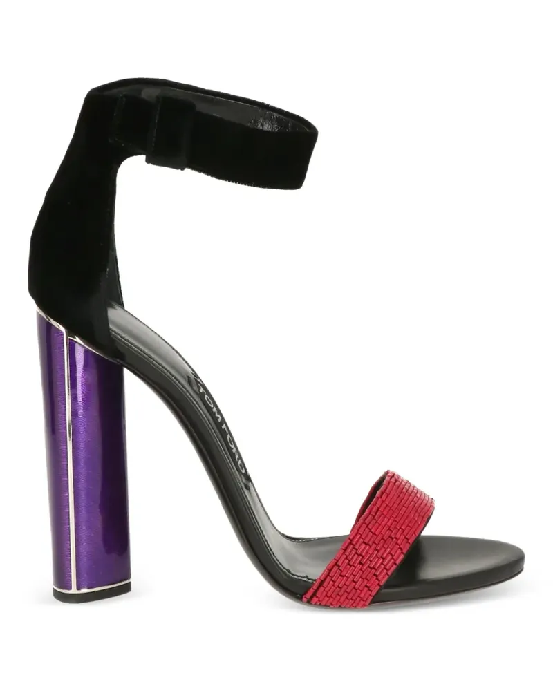 Tom Ford beaded-strap block-heel sandals - Schwarz Schwarz