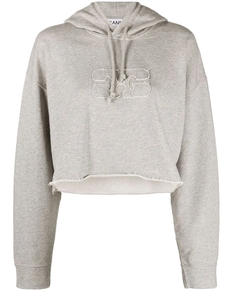 Ganni Hoodie mit Logo - Grau Grau