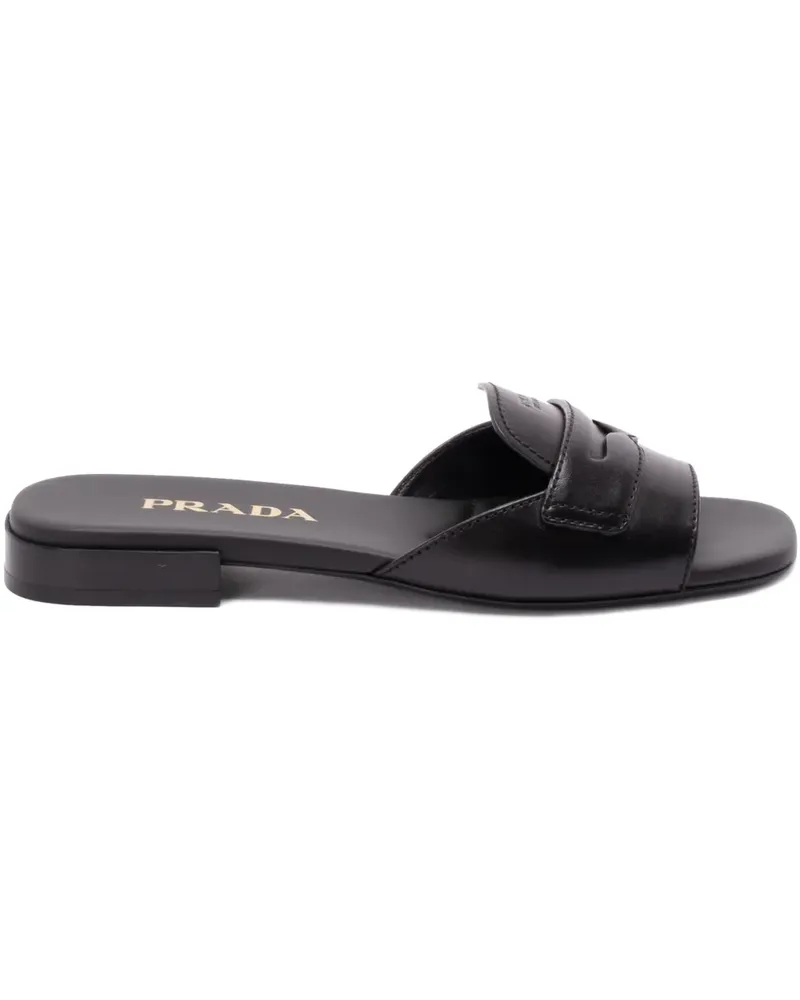 Prada penny-strap leather sandals - Schwarz Schwarz