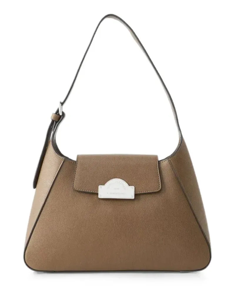 Karl Lagerfeld Rue St-Guillaume grained-leather shoulder bag - Nude Nude