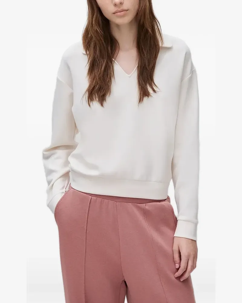 Benetton Sweatshirt mit V-Ausschnitt - Weiß Weiß