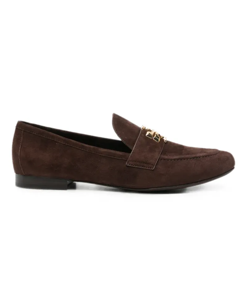 Tory Burch logo-plaque suede loafers - Braun Braun