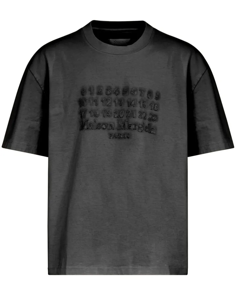 Maison Margiela T-Shirt mit Logo-Stickerei Grau