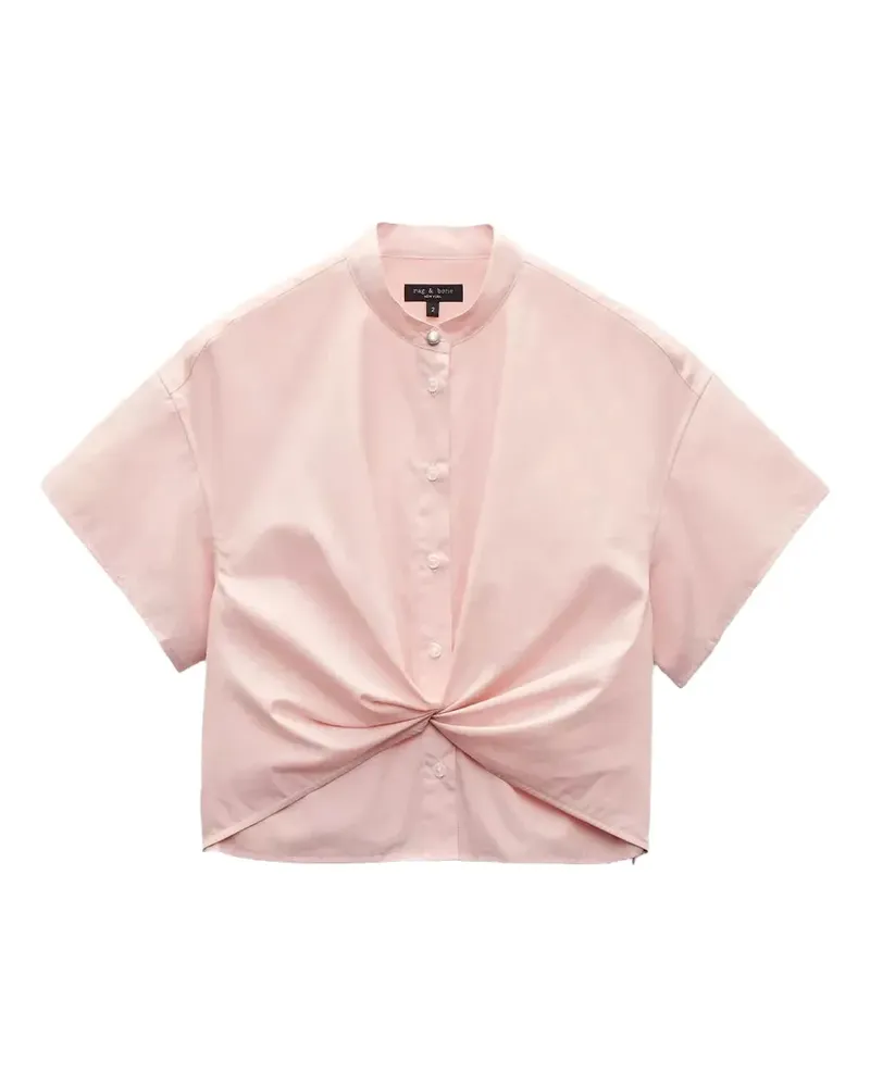 Rag & Bone twist-front short-sleeve top - Rosa Rosa