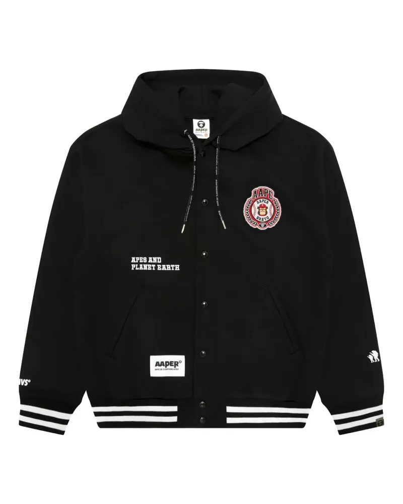 BAPE logo-appliqué hoodie - Schwarz Schwarz