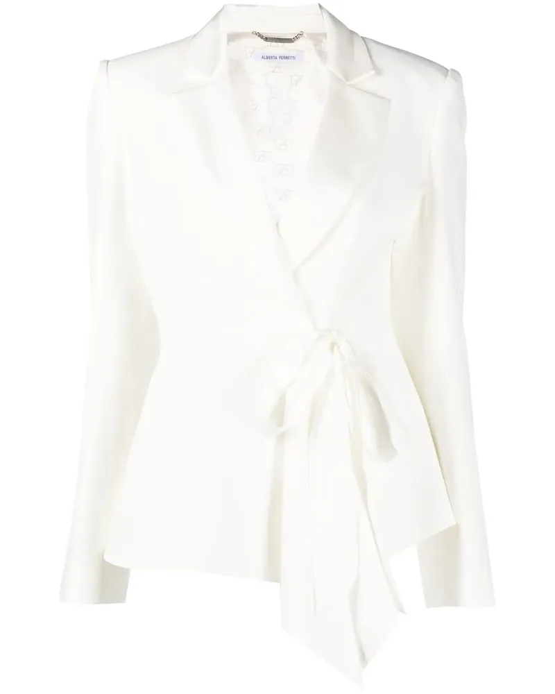 Alberta Ferretti Doppelreihiger Blazer - Weiß Weiß