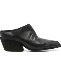 GUIDI Slipper aus Leder 65mm Schwarz