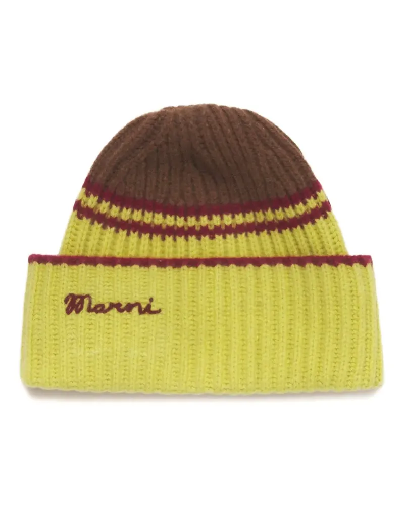 Marni colour-block striped beanie - Gelb Gelb