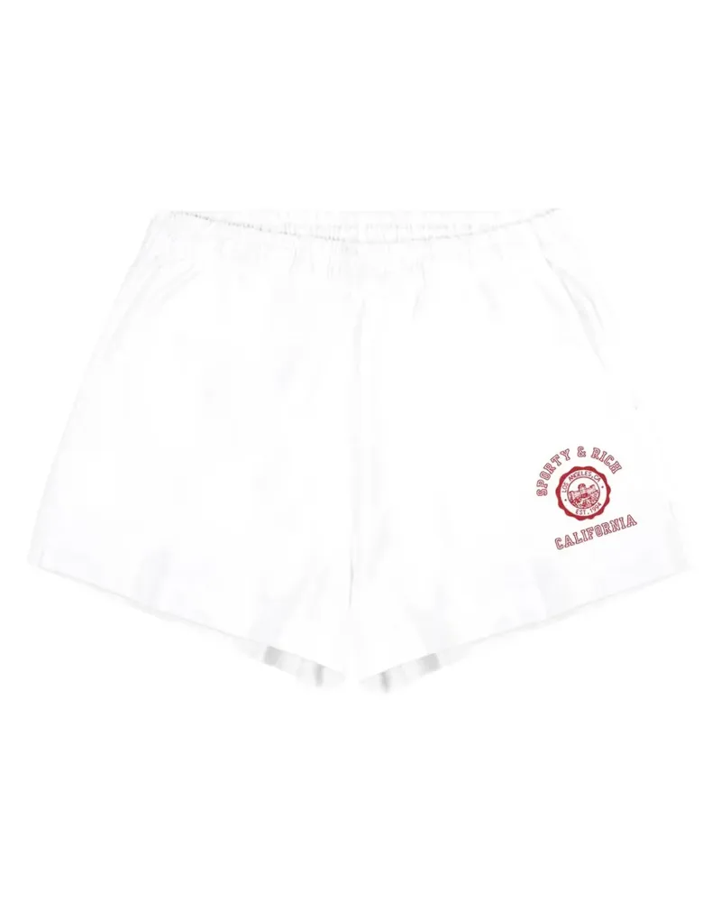SPORTY & RICH California Emblem Soft Disco Shorts - Weiß Weiß
