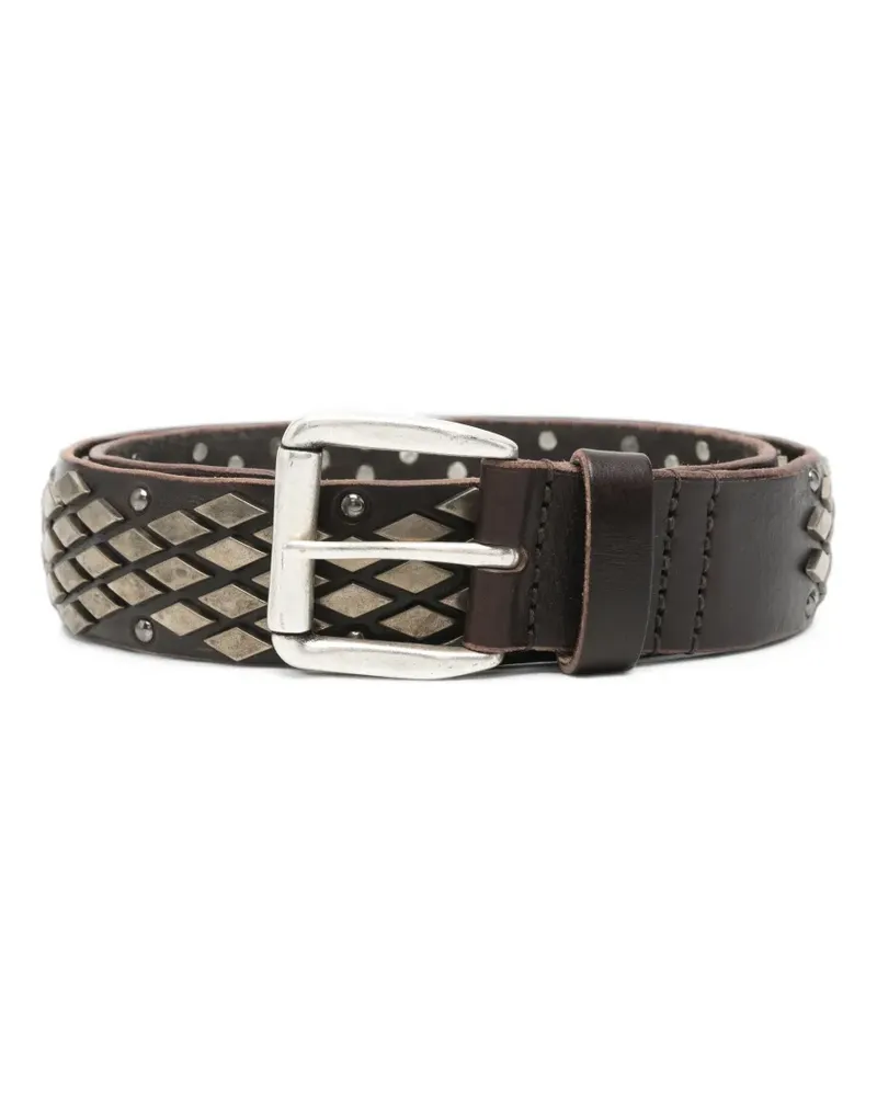 Our Legacy abstract snake leather belt - Braun Braun