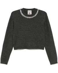 Semicouture Pullover mit Strass Grau