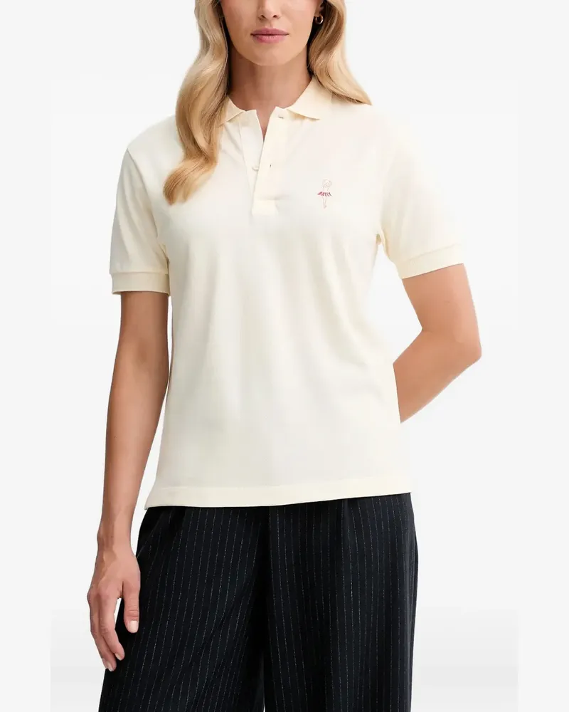 Bally logo-embroidered polo top - Nude Nude