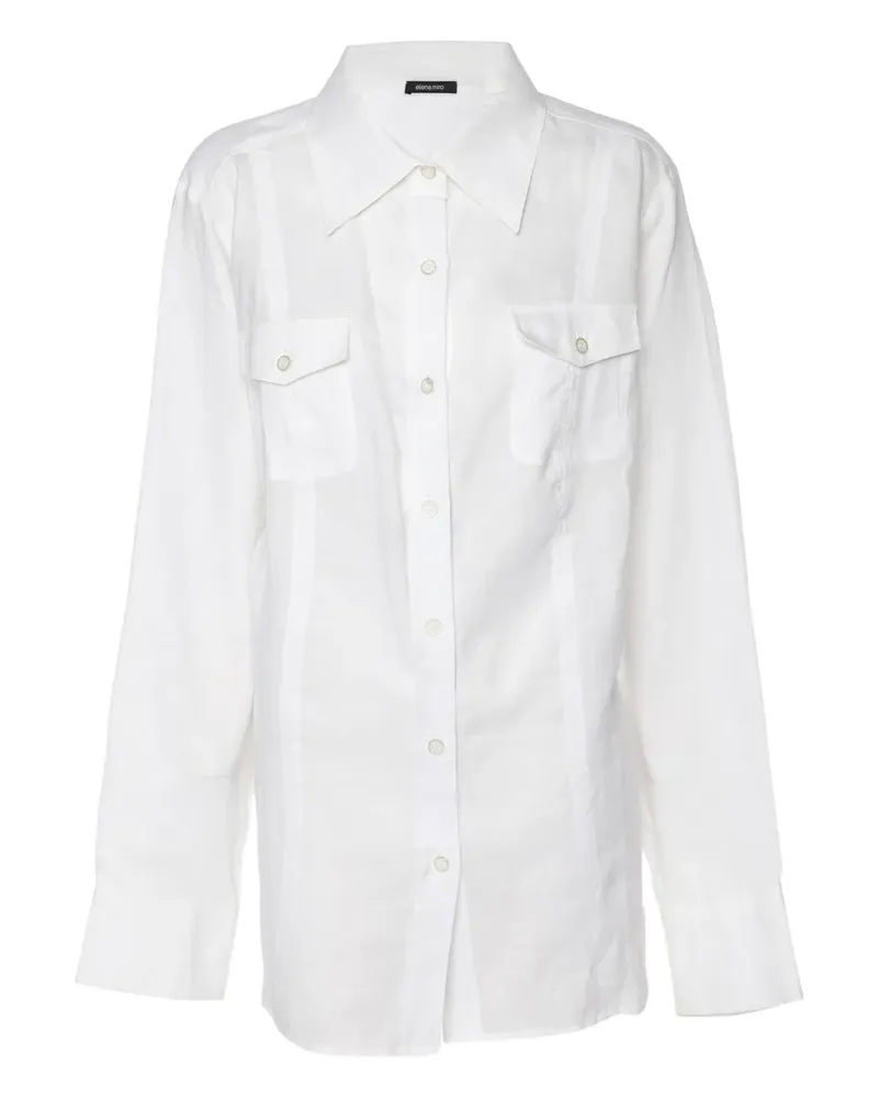 Elena Mirò Hemd aus Ramie - Weiß Weiß
