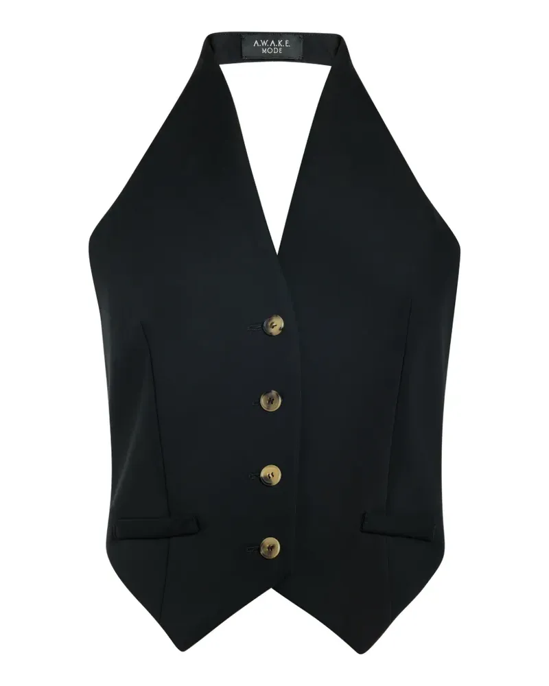 A.W.A.K.E. button-embellishment top - Schwarz Schwarz