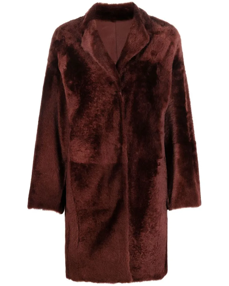 Yves Salomon Shearling-Mantel im Oversized-Look - Rot Rot