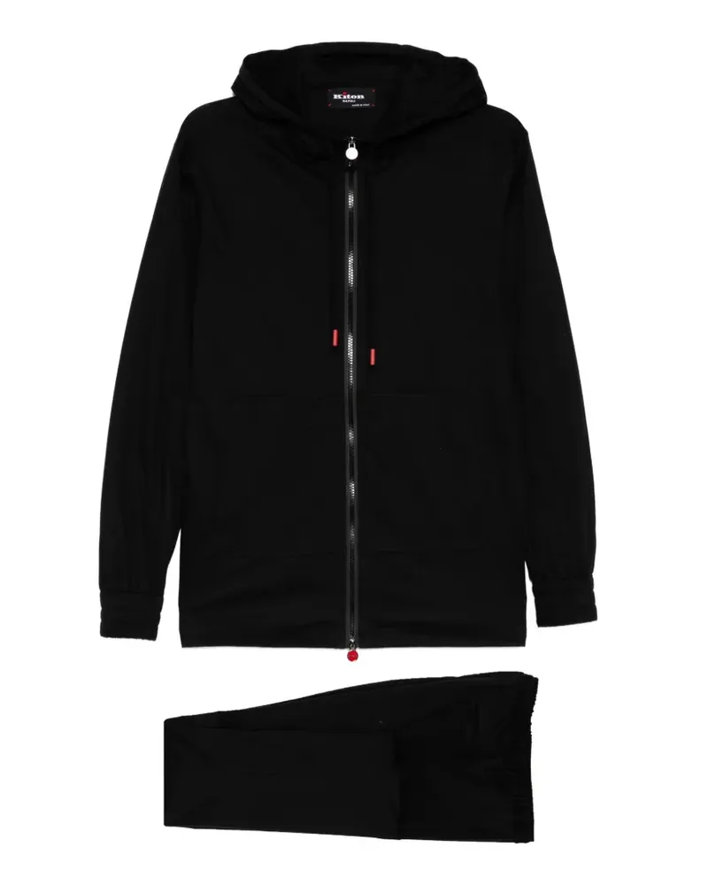 Kiton zip-up hooded track set - Schwarz Schwarz