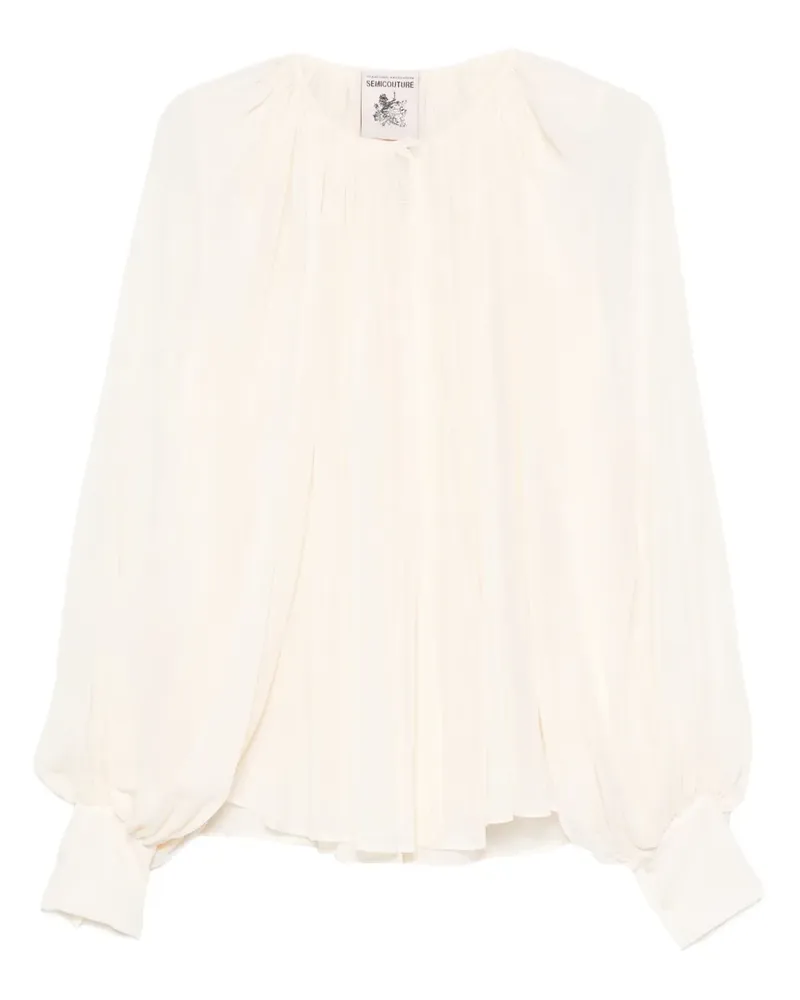 Semicouture pleated shirt - Weiß Weiß