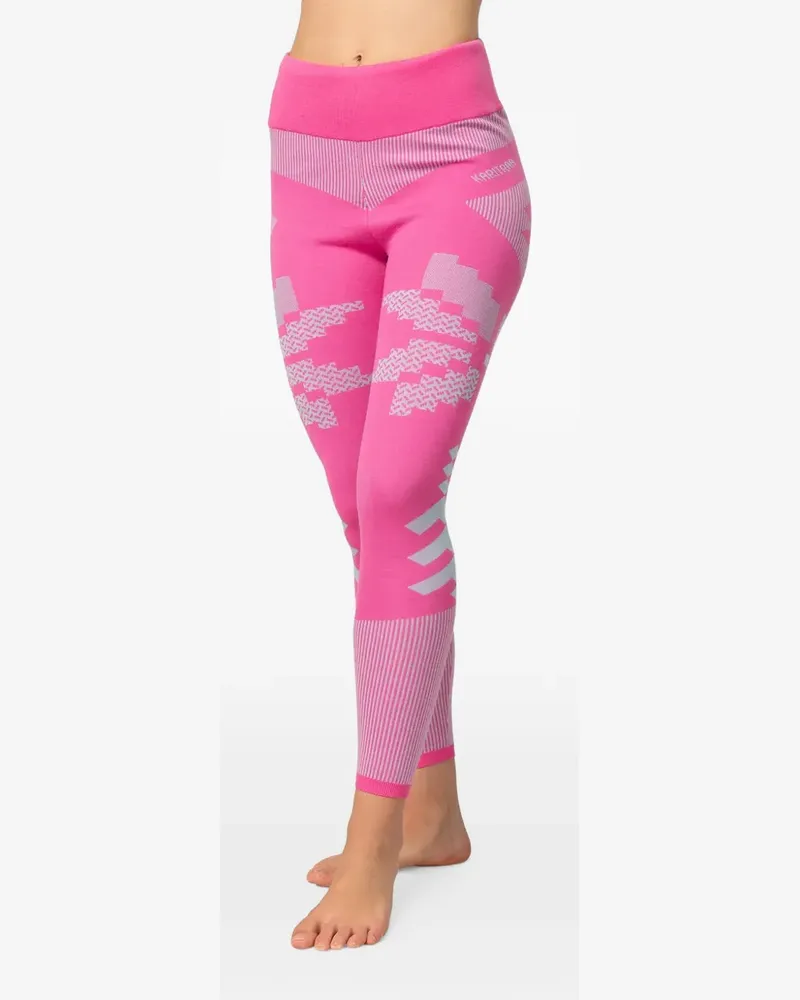Kari Traa Faith Hose im Layering-Look mit geometrischem Muster - Rosa Rosa