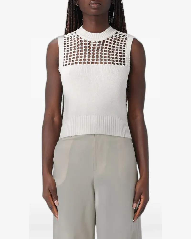 Emporio Armani mesh-knit sleeveless top - Weiß Weiß