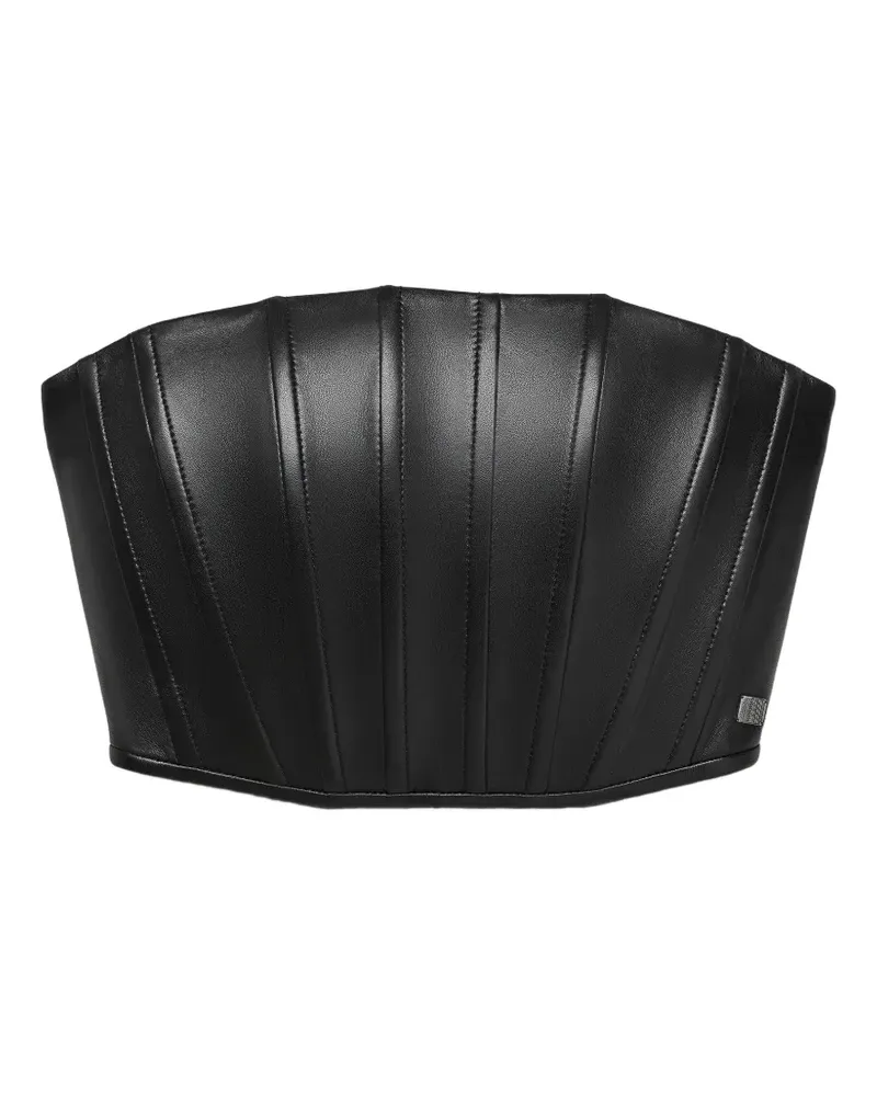 Marc Jacobs strapless leather corset top - Schwarz Schwarz