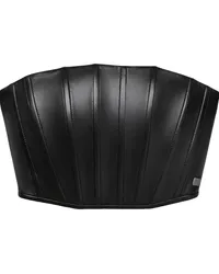 Marc Jacobs strapless leather corset top Schwarz