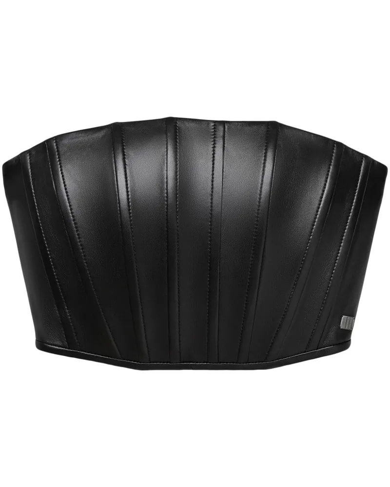 Marc Jacobs strapless leather corset top - Schwarz Schwarz