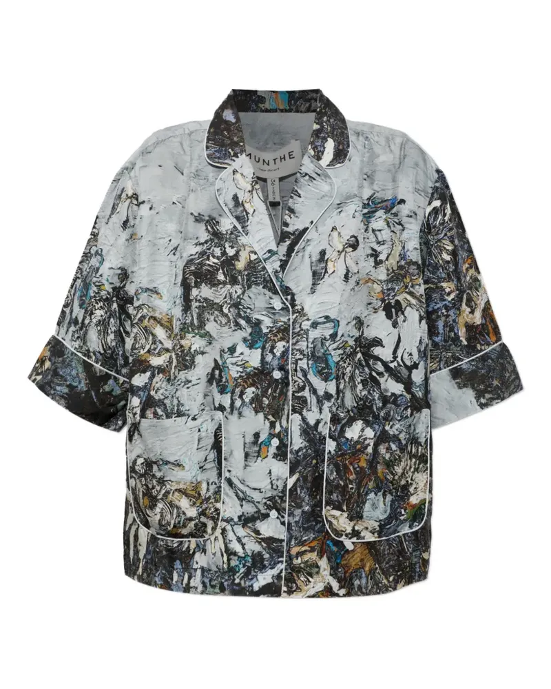 MUNTHE Vushi printed silk shirt - Grau Grau
