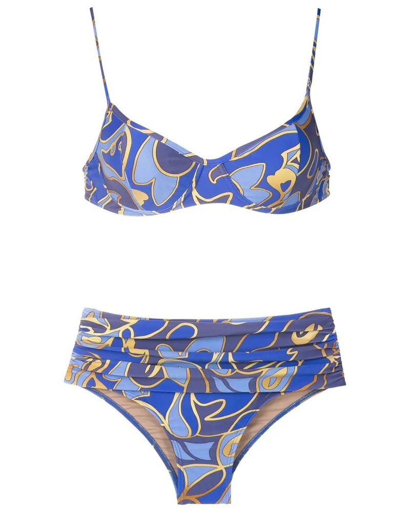 Lygia & Nanny Bikini mit grafischem Print - Blau Blau