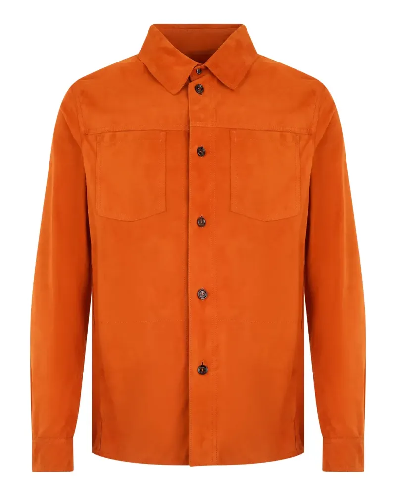 MOORER Hemdjacke aus Leder - Orange Orange