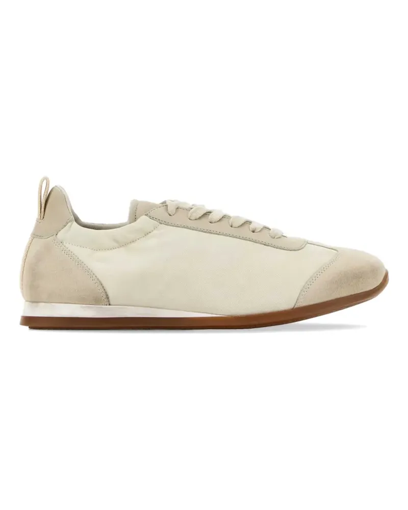 Uma Wang canvas-panelled suede sneakers - Nude Nude