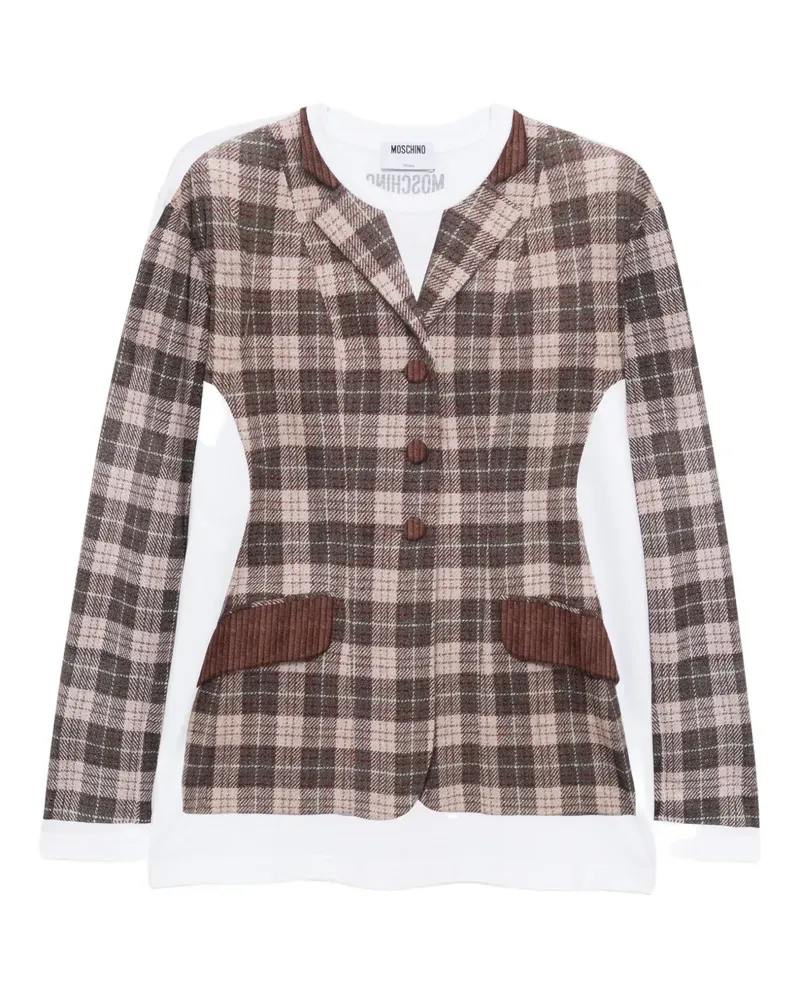 Moschino Kariertes T-Shirt - Braun Braun