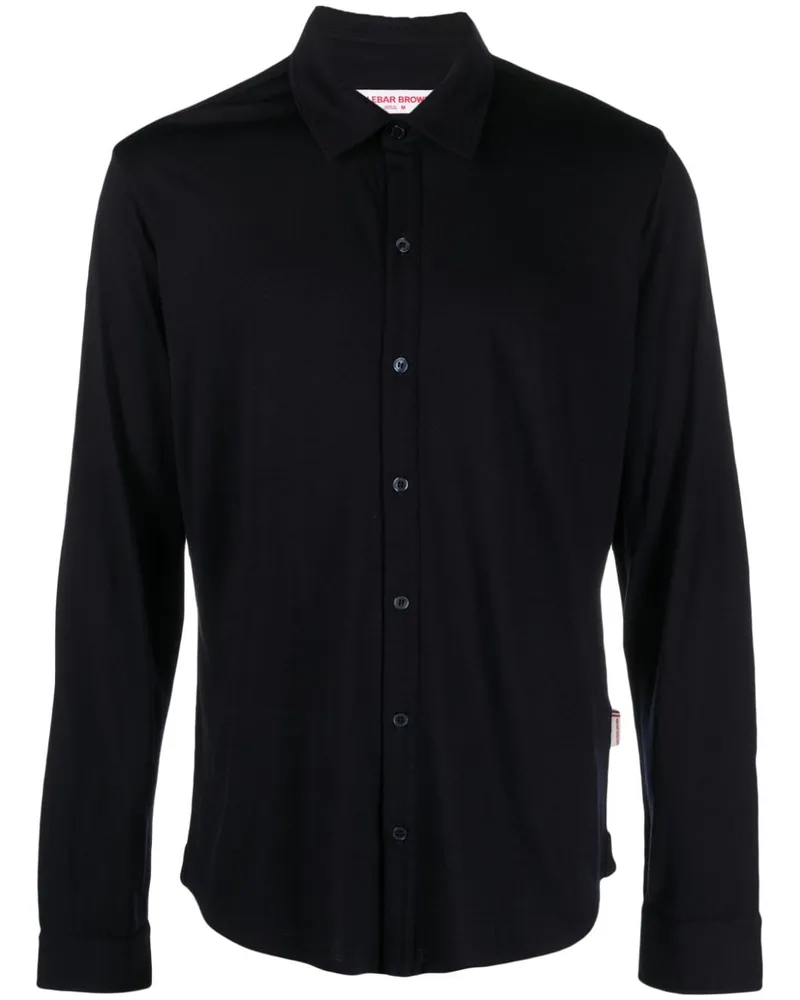 Orlebar Brown Giles Merinohemd - Blau Blau