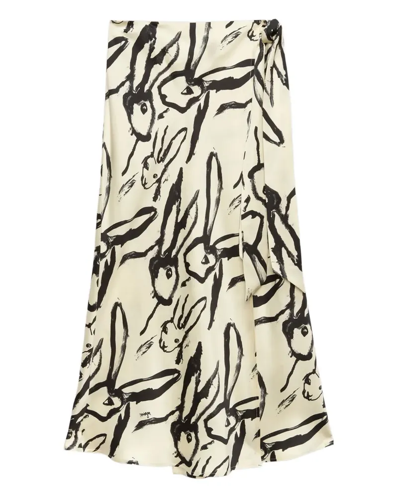 MSGM Wickelrock mit Hasen-Print - Nude Nude