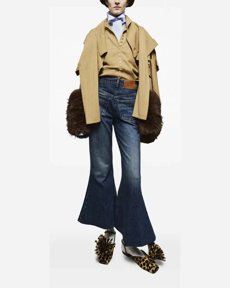 A.W.A.K.E. Ausgestellte Cropped-Jeans - Blau Blau