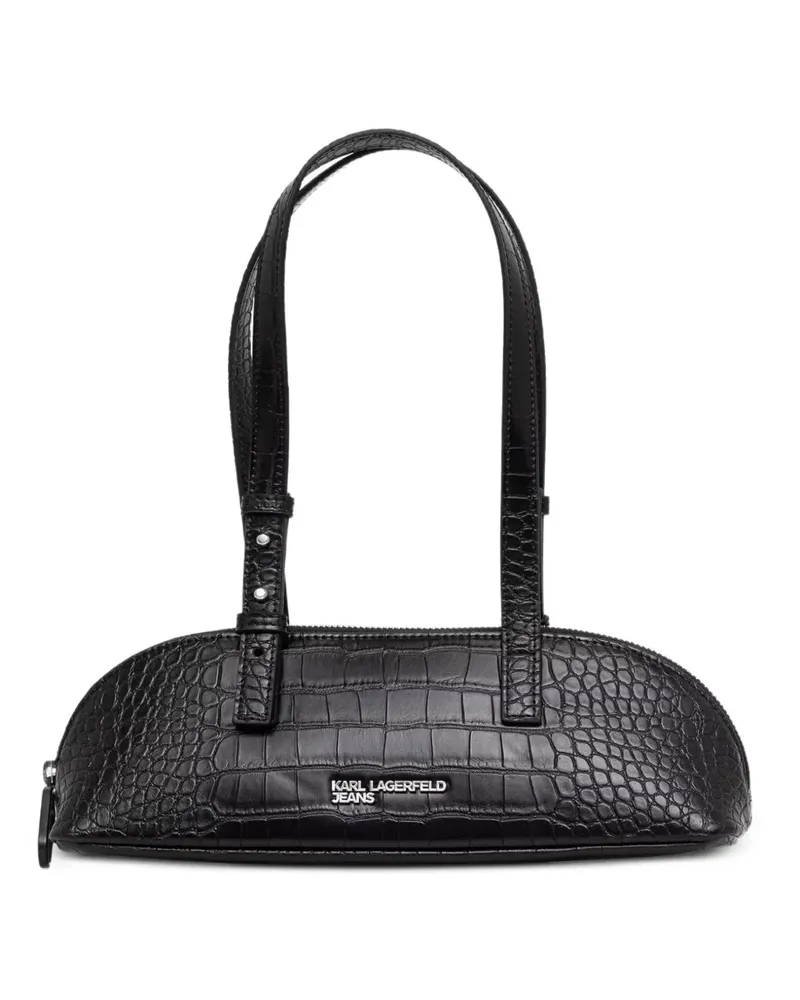 Karl Lagerfeld croc-effect east-west bag - Schwarz Schwarz